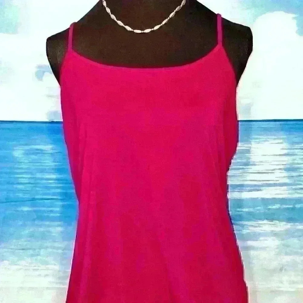 MERONA Womans WINE RED Cami Shell Tank Top Lightweight STRETCH size 2x 18/20 XXL - Picture 2 of 6